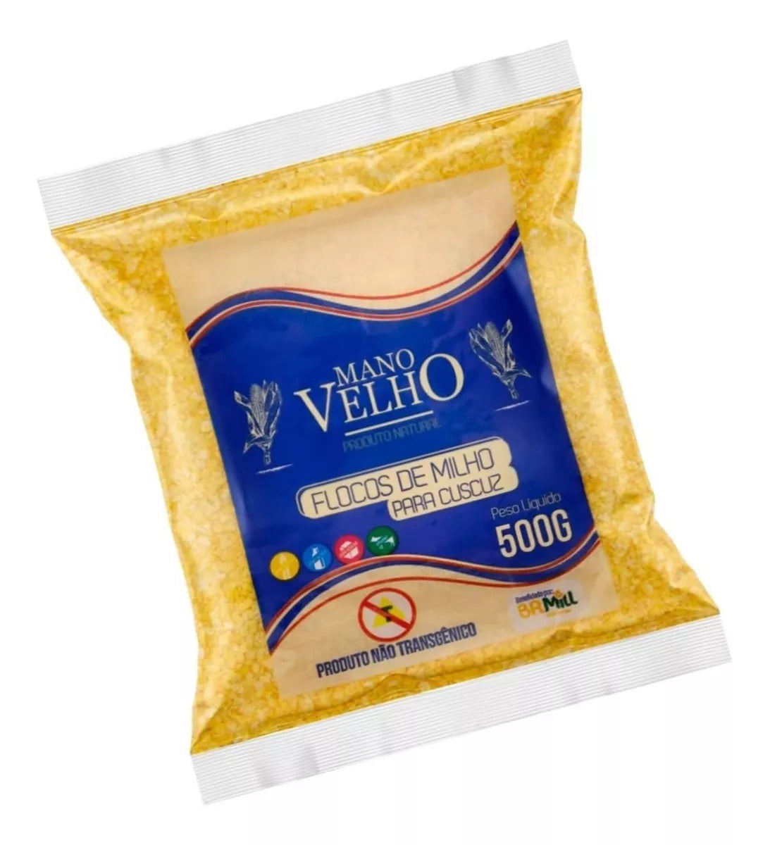 Farinha de Milho Flocos para Cuscuz Mano Velho Pacote (500g)